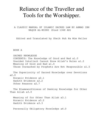 تصویر کتاب Reliance of the Traveller: Classic Manual of Islamic Sacred Law